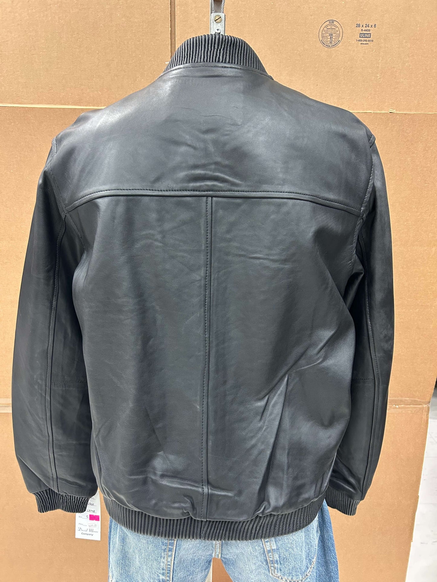 Men's black lambskin baseball style leather jacket Leather Outlet Canada