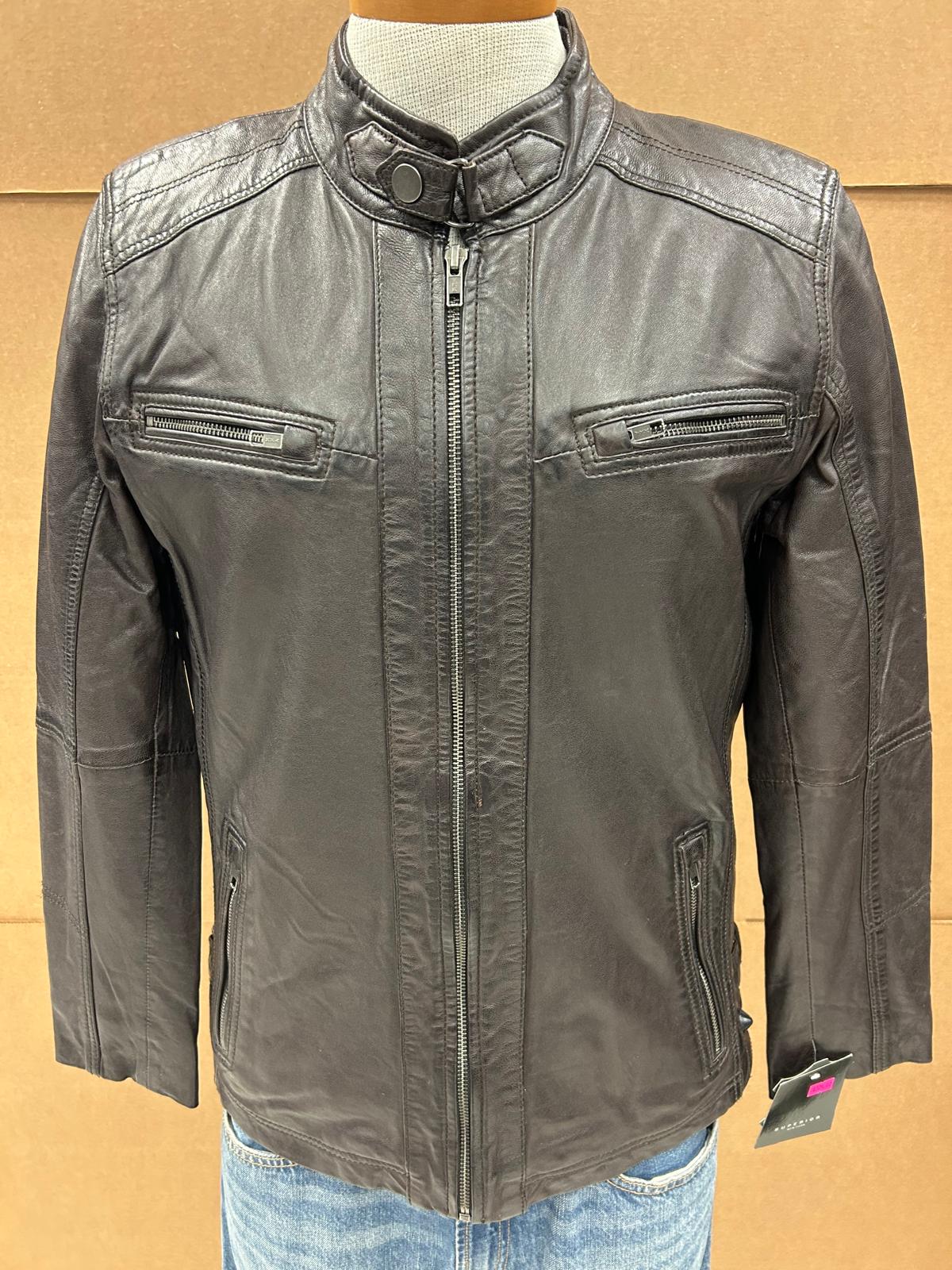 Black Leather Quilted Shoulder Jacket