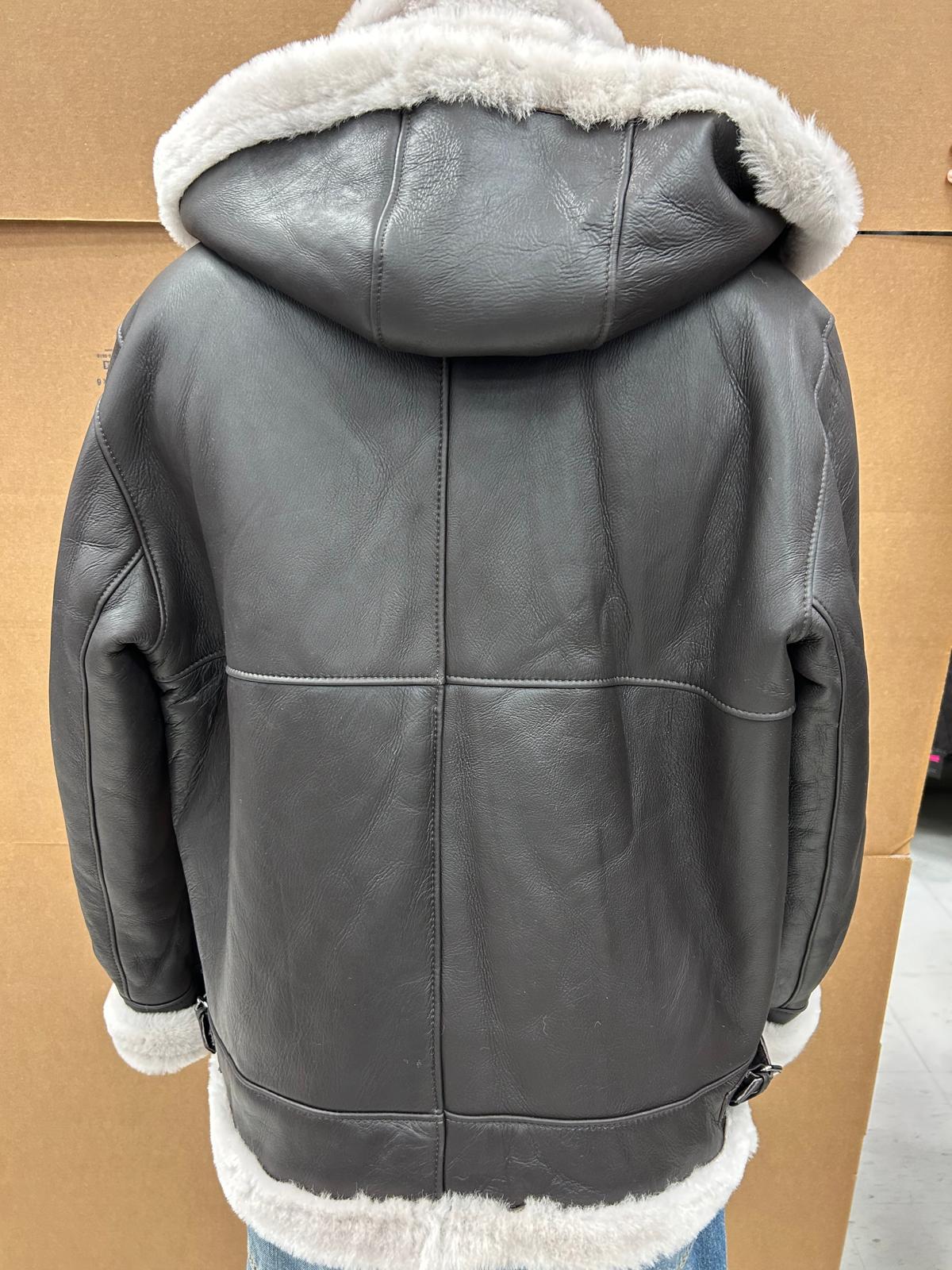 B-3 Sheepskin Shearling Brown with white.