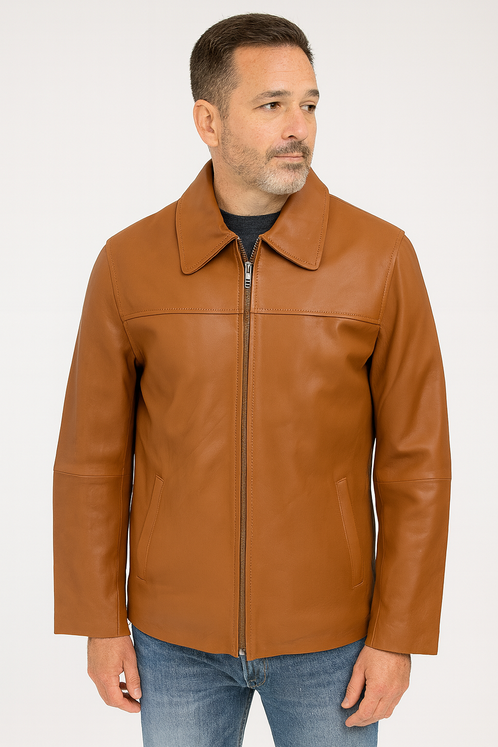 Men’s James Dean Style Leather Jacket – M-119