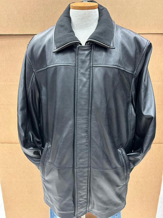 Men’s Urban Edge Black Leather Jacket – Slim Fit Biker Style