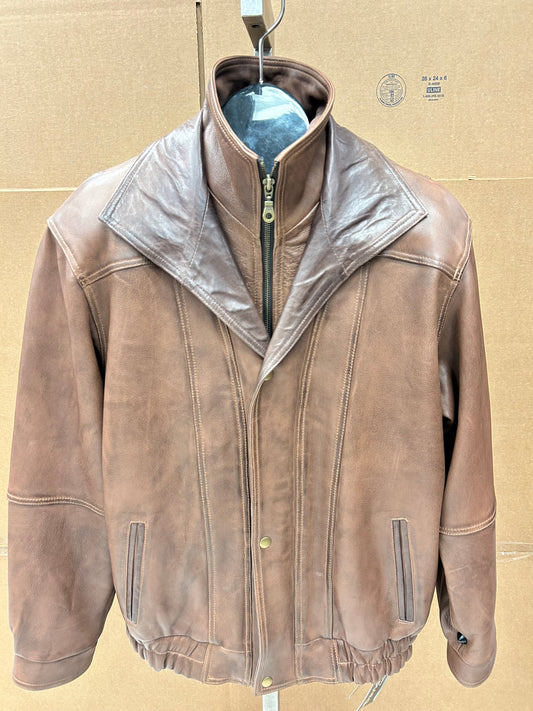 M-109  Men Bomber Jacket Black with Brown contrast and Brown with Brown contrast