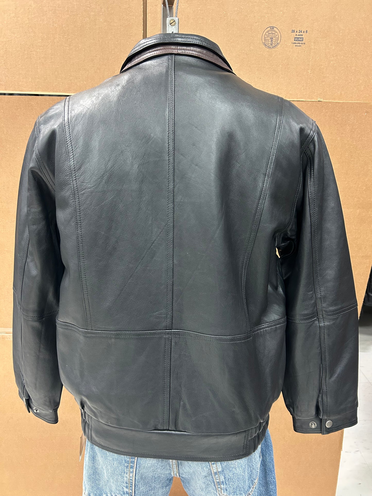 M-109  Men Bomber Jacket Black with Brown contrast and Brown with Brown contrast