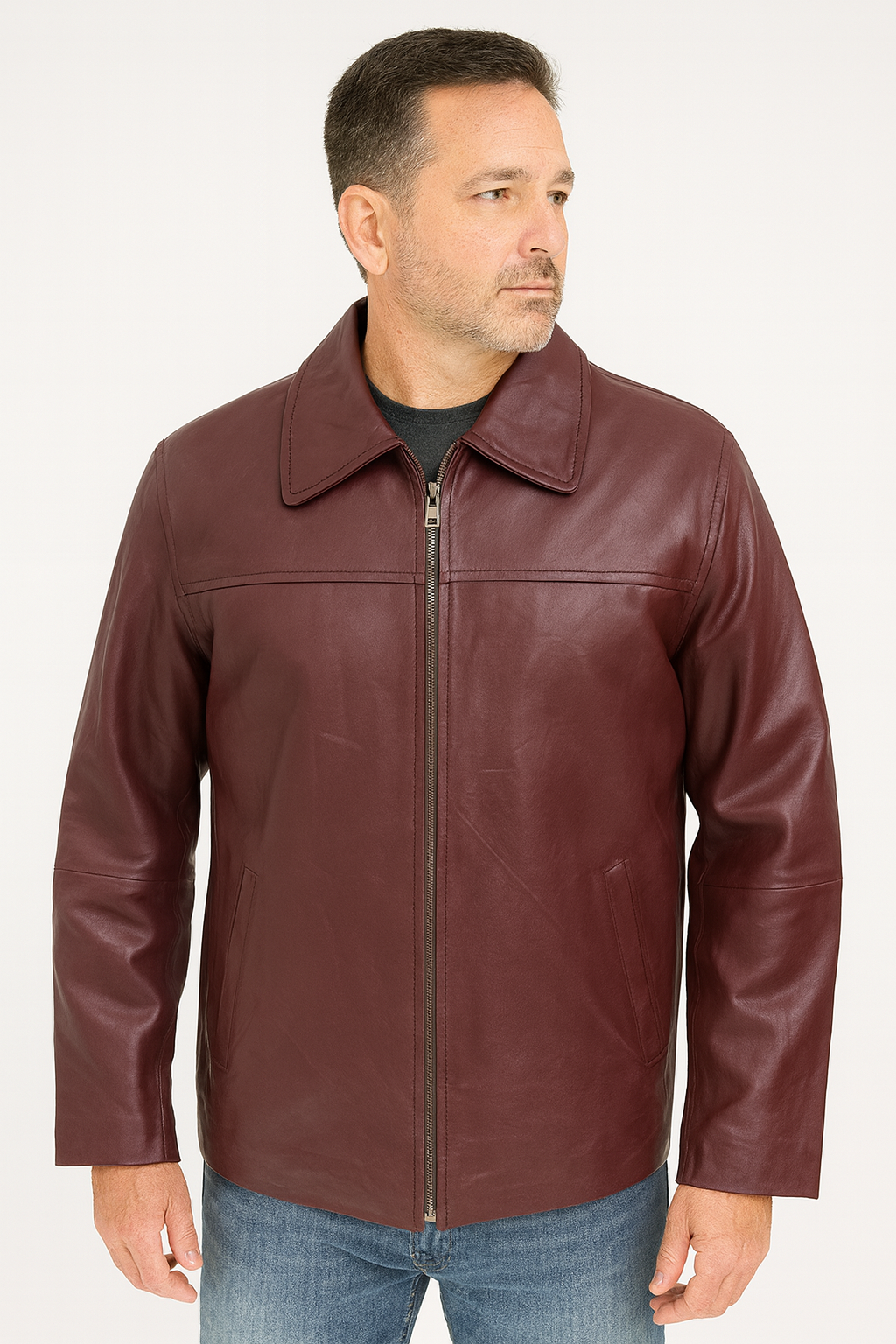 Men’s James Dean Style Leather Jacket – M-119
